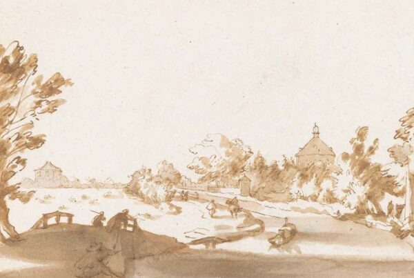 J. de Bisschop, Hofwijck met langs de Vliet twee theehuisjes en iepenmanteling, 1660. Rijksmuseum